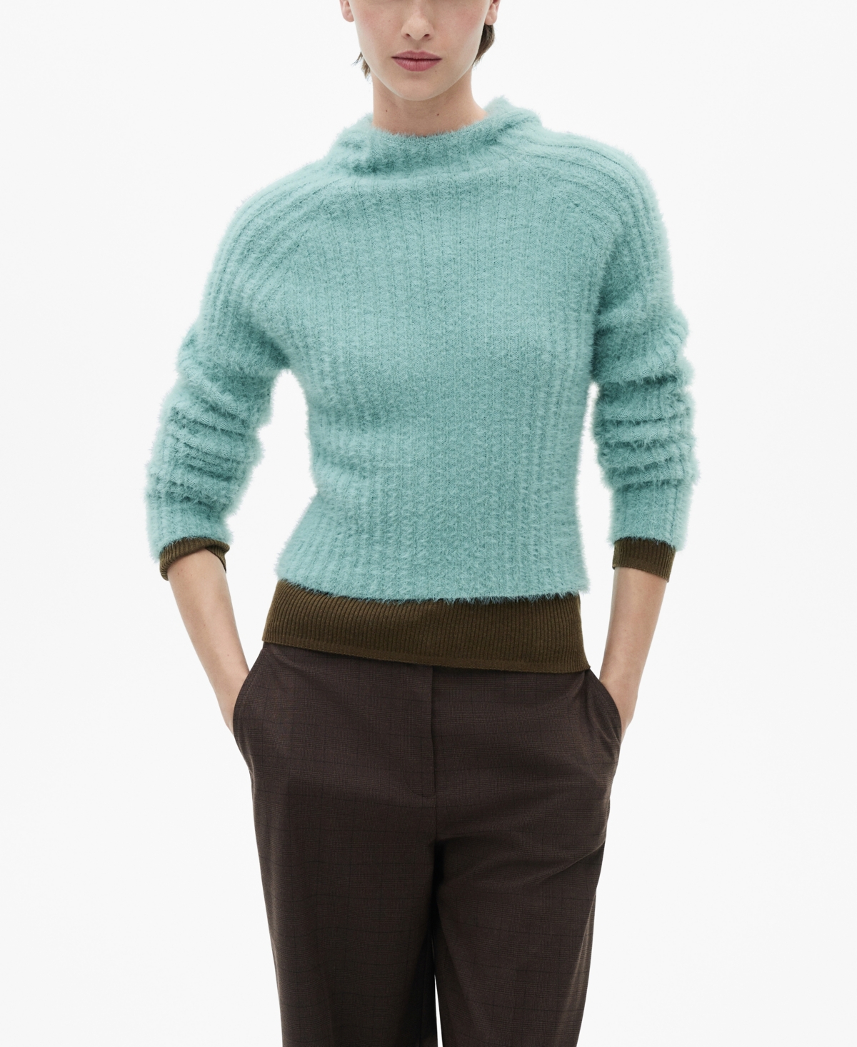 Mango Pull-over Capuche Toucher Doux Turquoise - Femme - Xs -  In Turquoise
