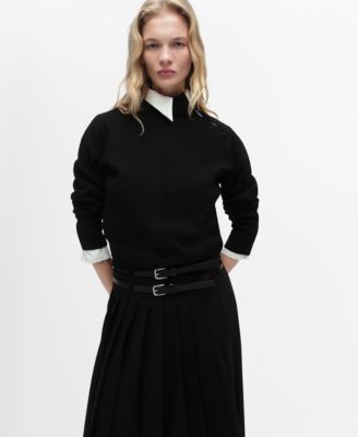 Women's Zipper Detail Perkins Neck Sweater