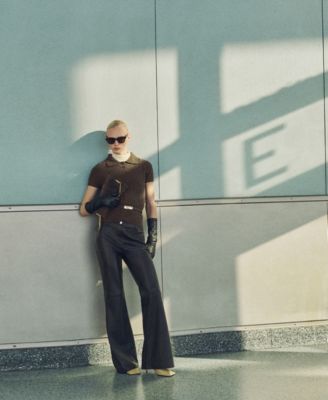 Women's Short Sleeve Polo Neck Sweater