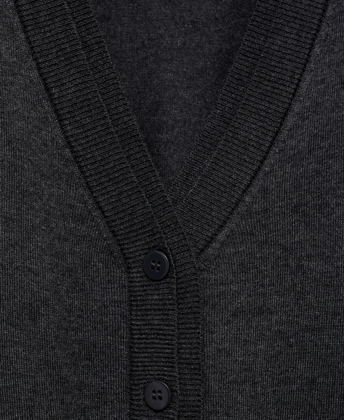 Mango V-neck Cardigan In Dark Heather Gray