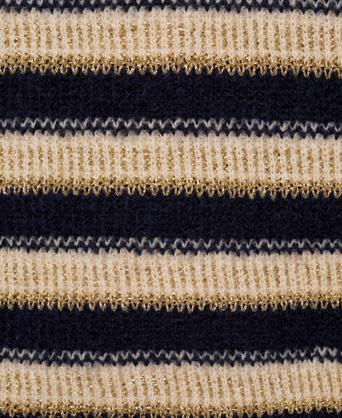 Mango Perkins-neck Striped Sweater Dark Navy In Dark Navy