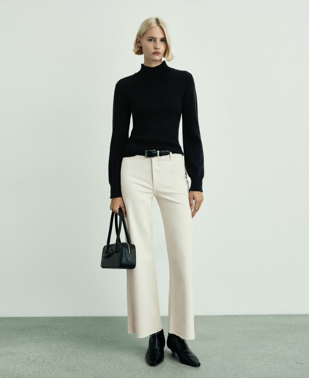 Shop Mango Women's Catherin Culotte High-rise Jeans In Off White