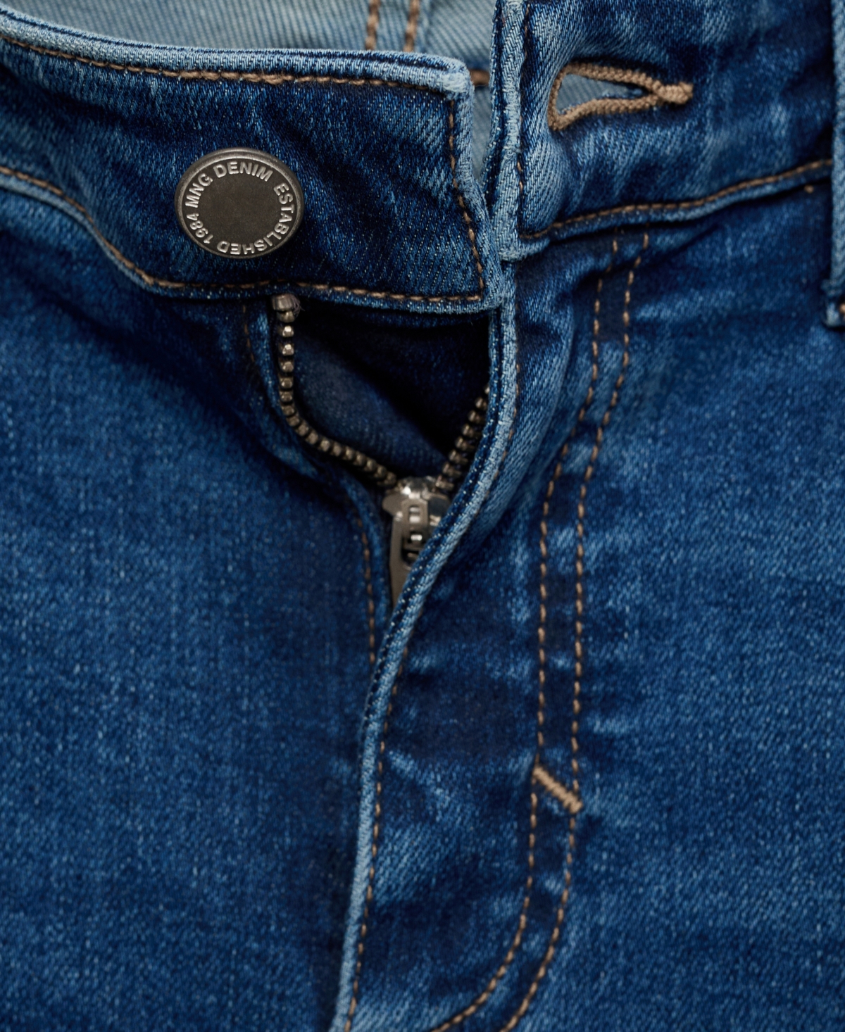 Mango Crop Skinny Jeans In Dark Blue