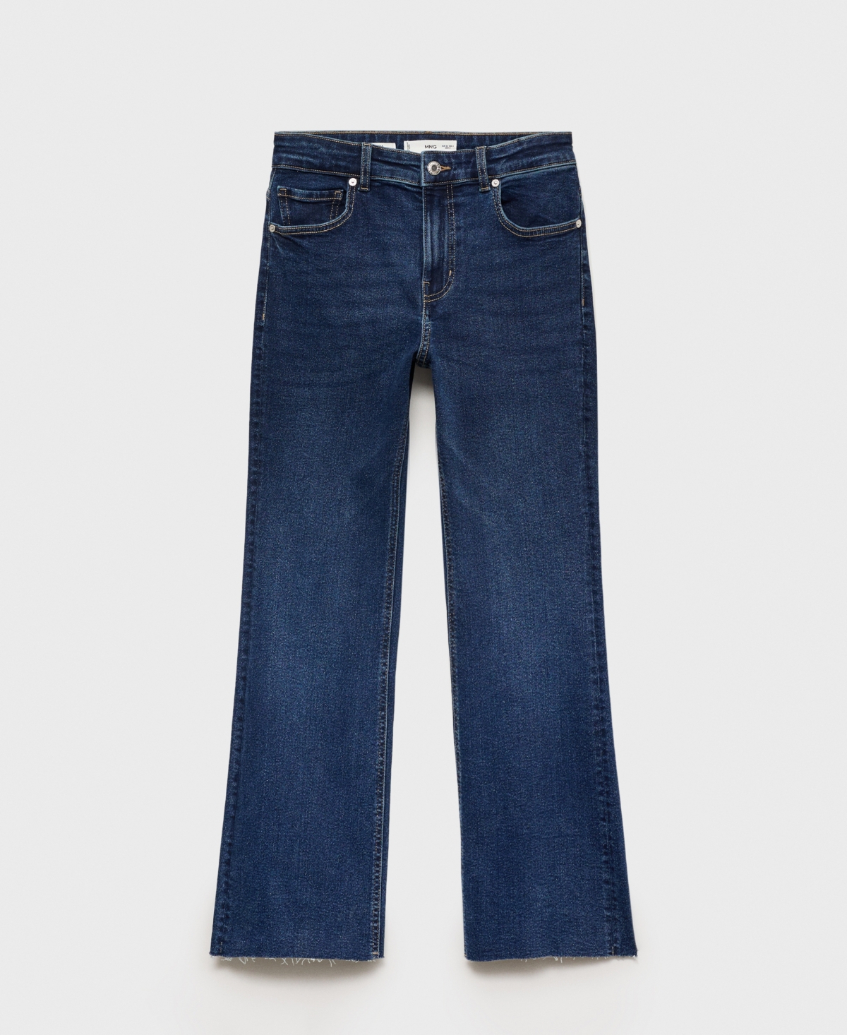 Mango Women's Crop Flared Jeans In Dark Blue