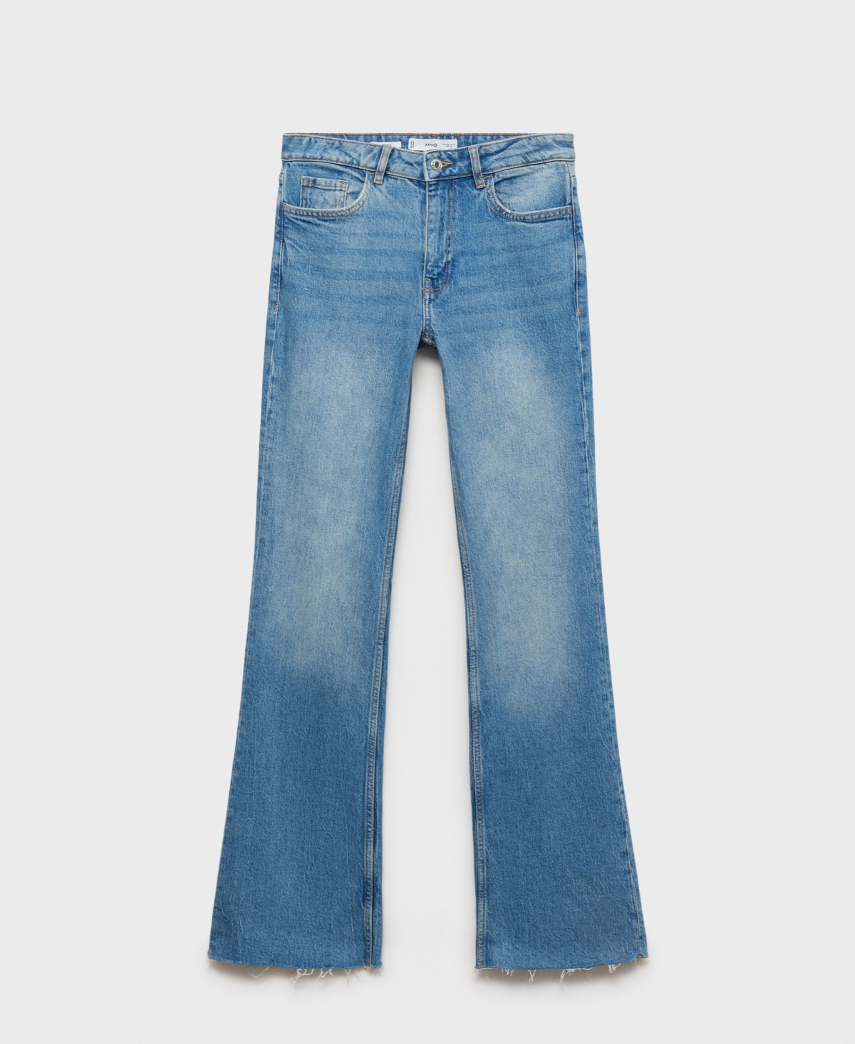 Mango High Waist Balloon Jeans In Medium Blue