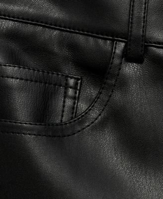 Women's Leather-Effect Straight Pants