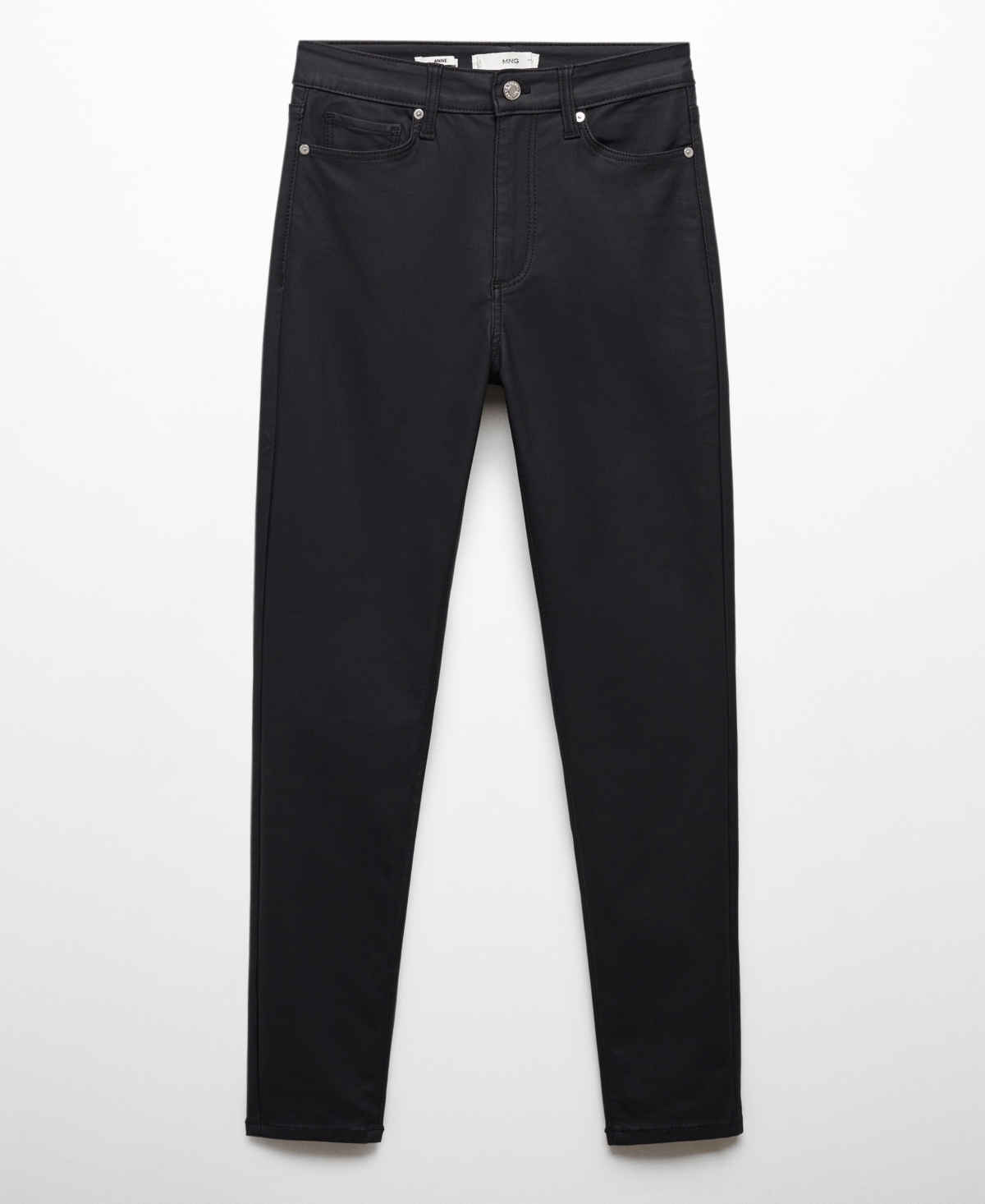 Mango Women's Skinny Coated Jeans In Black