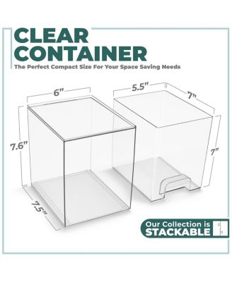 4 Pack Clear Acrylic Drawer Organizers - Makeup Case Pull-Out Drawers (7.6   Tall)