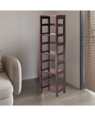 4-Shelf Narrow Shelving Unit Bookcase Tower for Space-Saving Storage and Display
