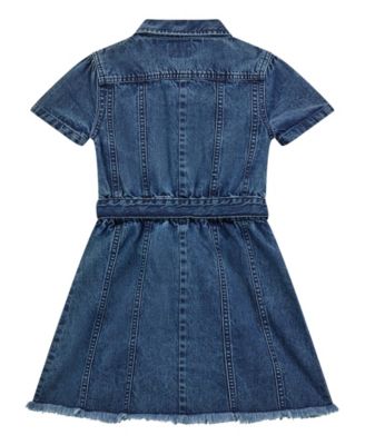 big girl denim dress The perfect denim dress for plus size bodies Wearing size 22/24 and I'm 5'2  with 44DD and 65 inch hips Comment SHOP and you won't have to search  @bloomchic for the dress