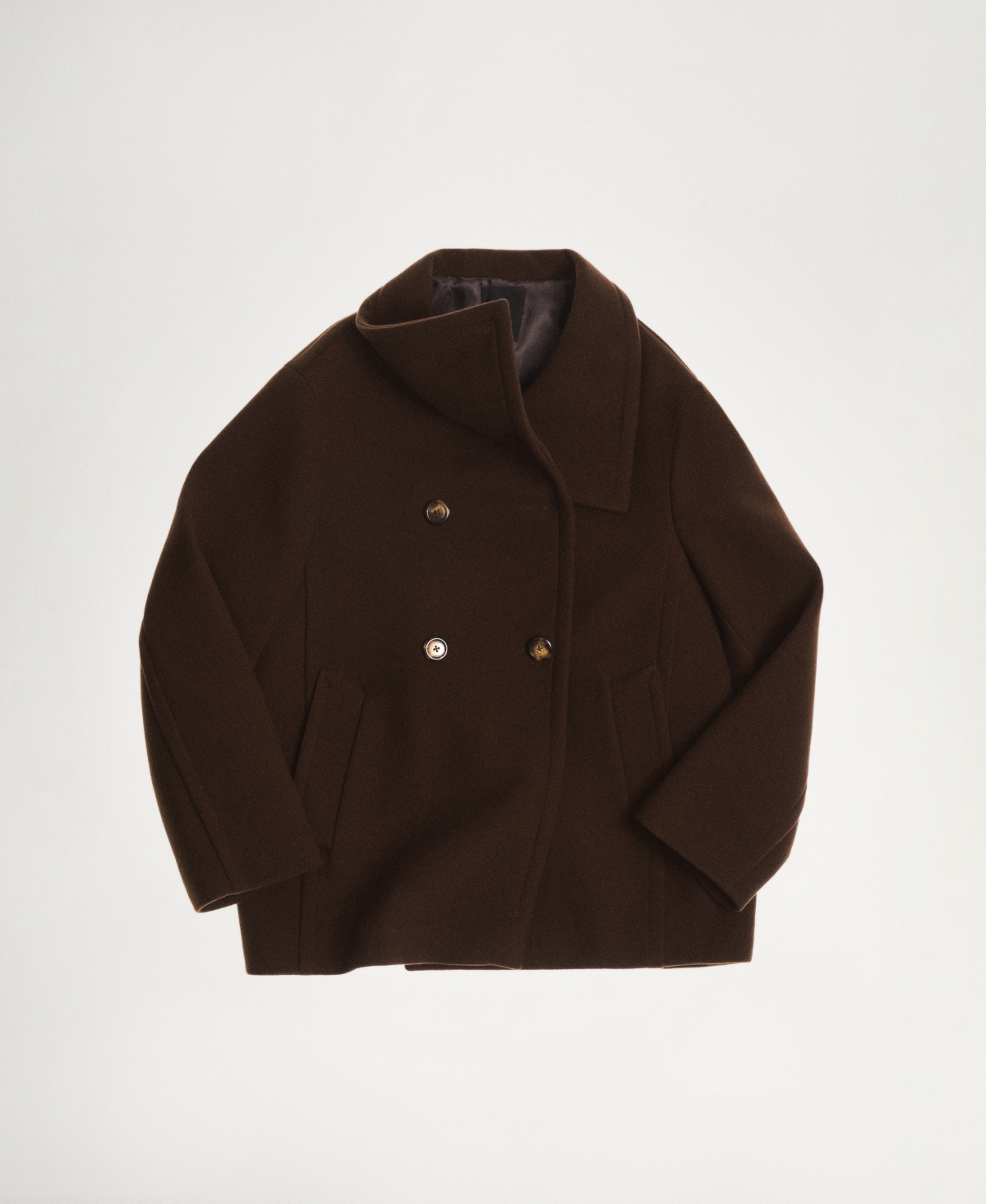 Mango Women's Double-breasted Wool Coat In Chocolate