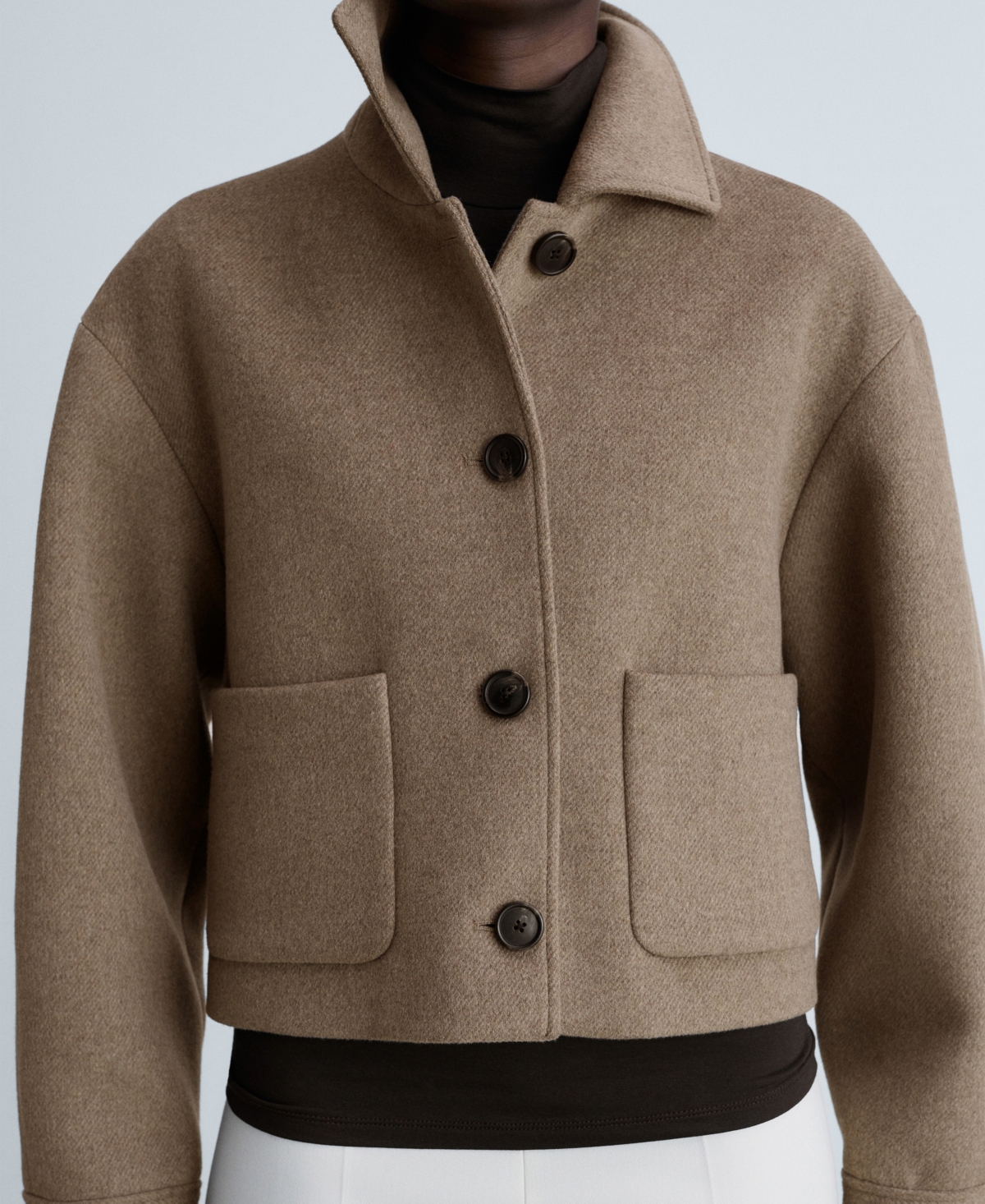 Mango Women's Pockets Detail Wool-blend Jacket In Medium Brown