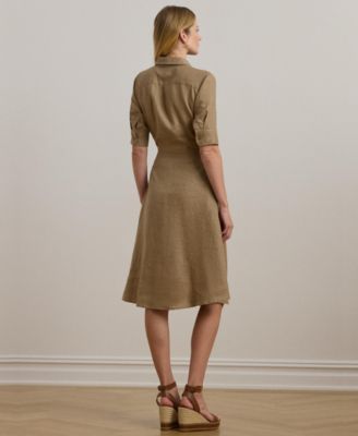 Linen Fit & Flare Shirtdress