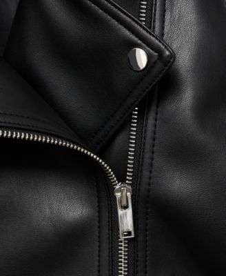 Women's Leather-Effect Biker Jacket