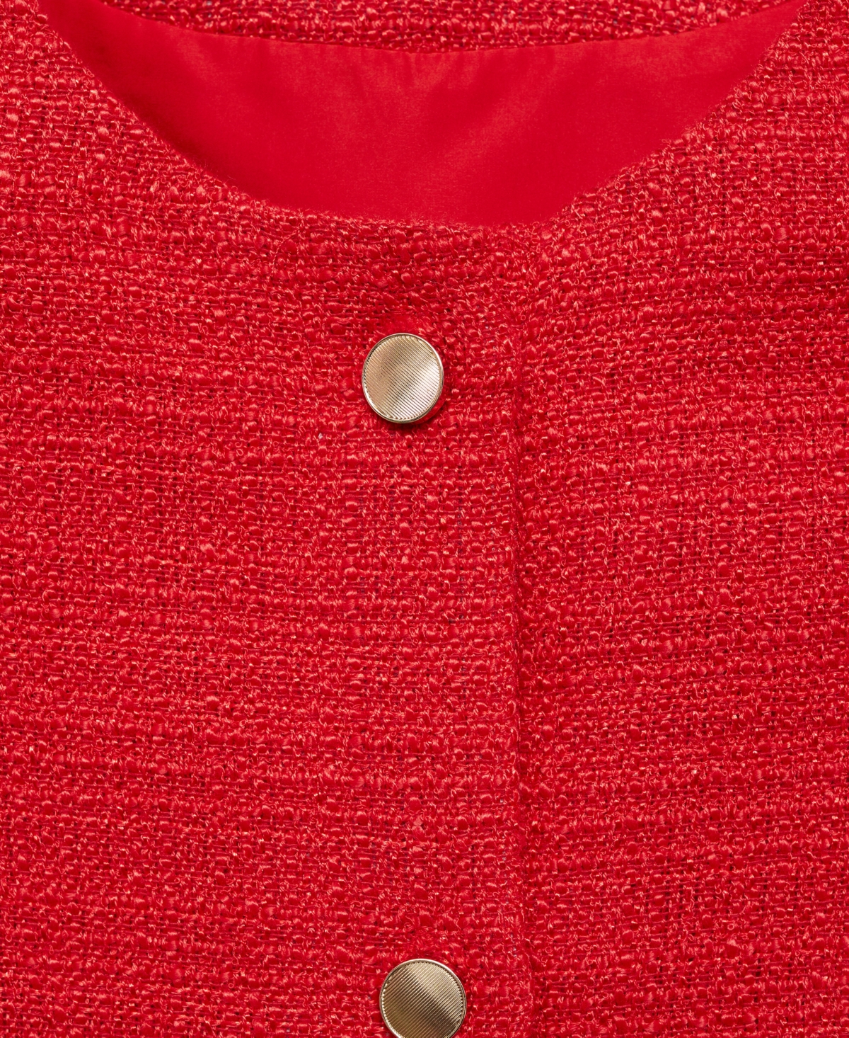 Shop Mango Women's Buttons Detail Tweed Vest In Red