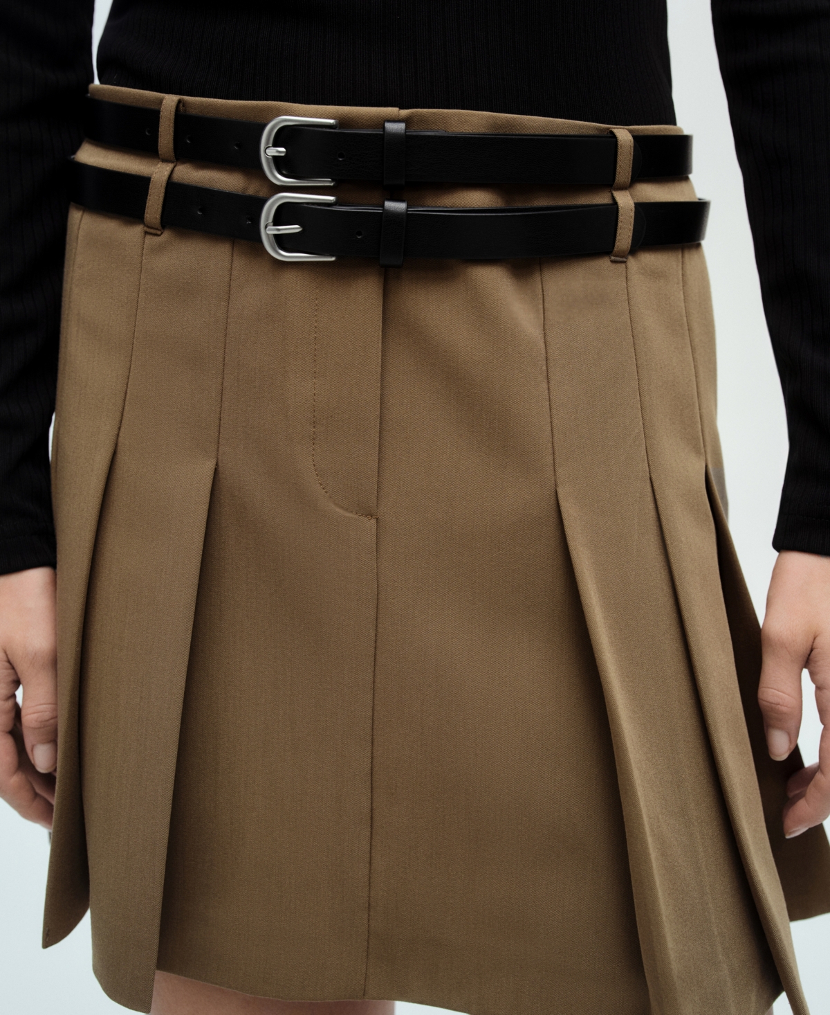 Mango Short Combined Dress Beige In Beige