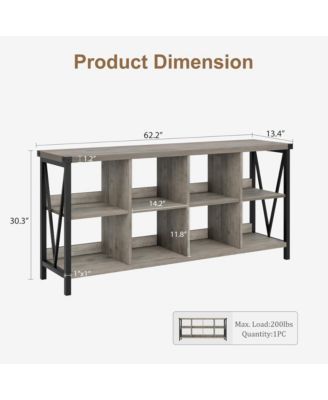 8 Cube Storage Organizer Bookcases, 3 Tier Metal Horizontal Bookcase