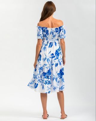 Maternity Off-the-Shoulder Floral Knee-Length Dress Lola