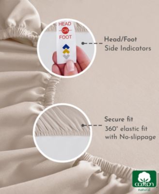 Deep Pocket Cotton Sateen Fitted Sheet Only, Twin