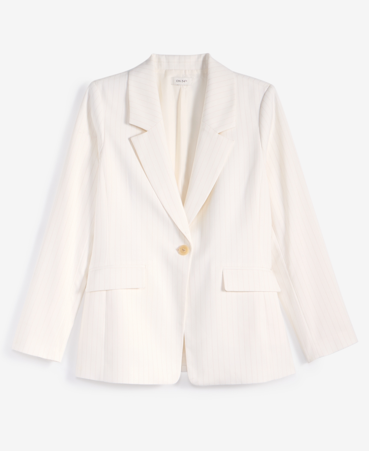 Shop On 34th Women's Pinstripe Boyfriend Blazer, Exclusively At Macy's In Neutral Pinstripe
