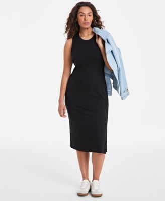Women's Ribbed Knit Midi Dress