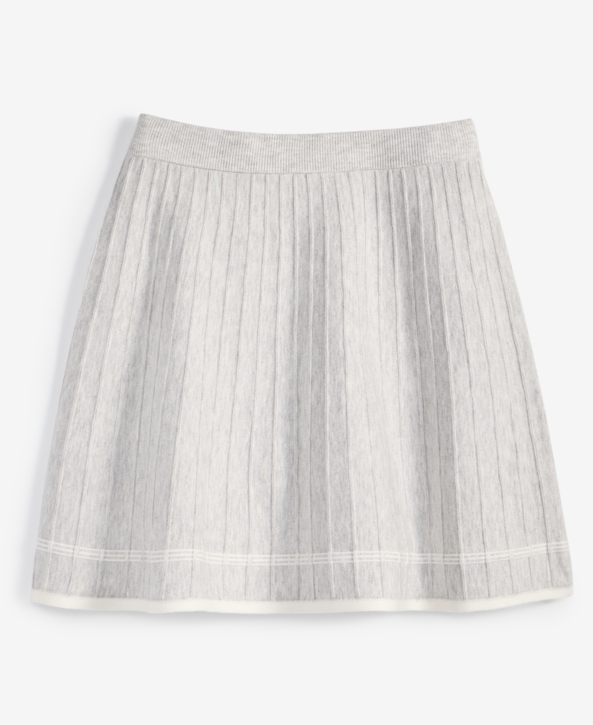Shop On 34th Women's Tipped Flare Sweater Skirt, Exclusively At Macy's In Silver Heather