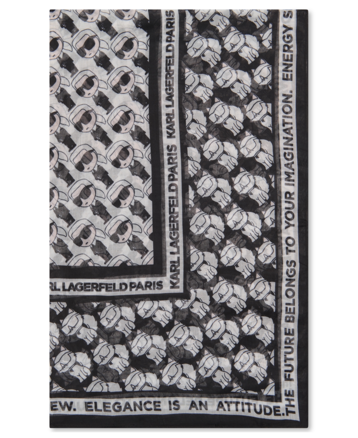Karl Lagerfeld Choupette Karl Square Wrap In Black