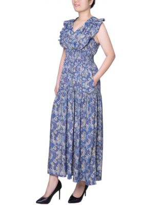 Petite Flutter Sleeve Midi Dress