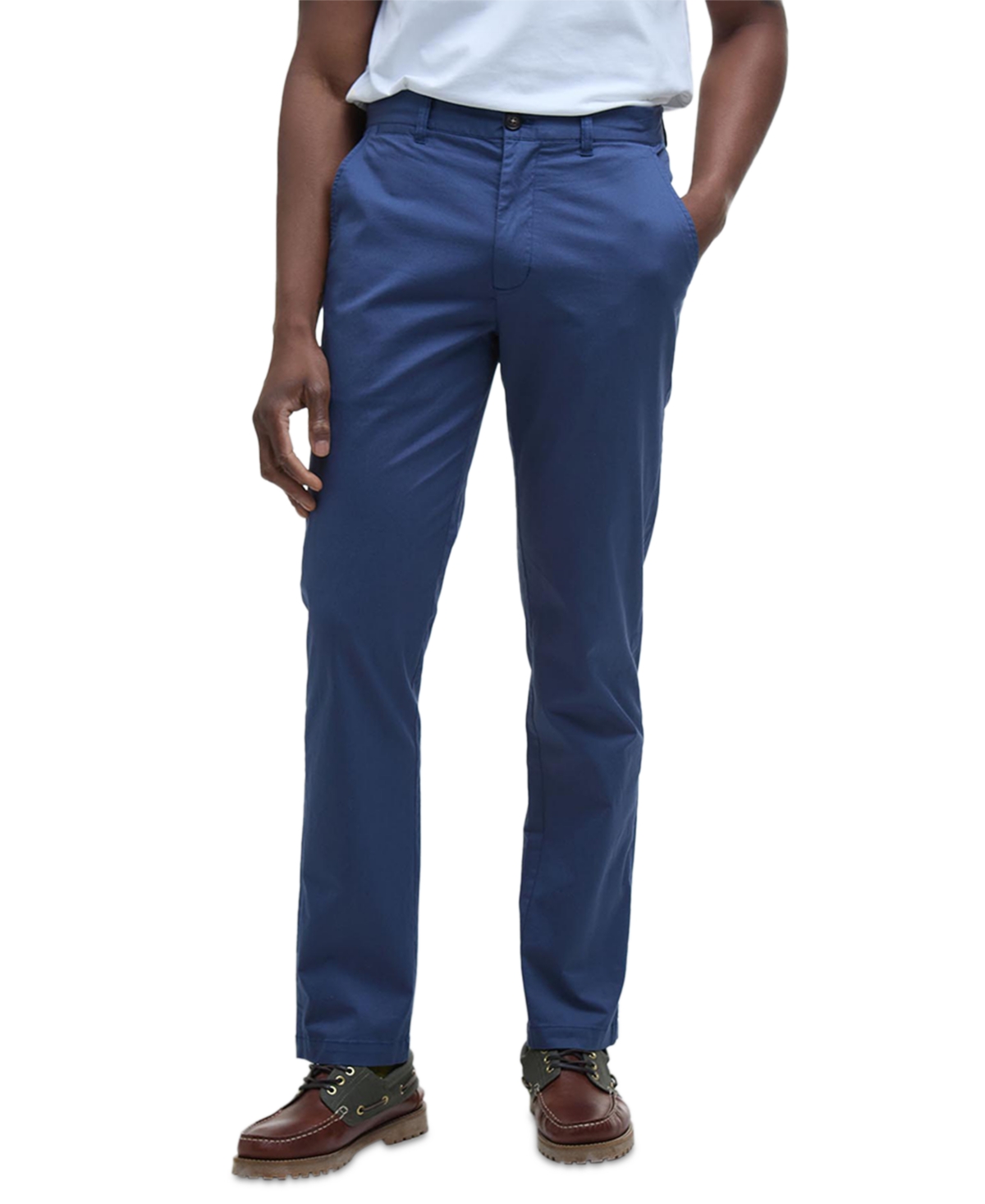 Shop Barbour Men's Tailored-fit Lightweight Stretch Chino Pants In Oceana