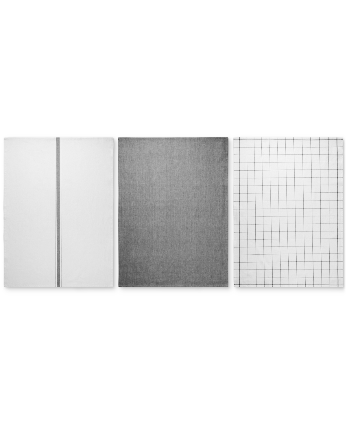 Cotton Kitchen Towels, Set of 3 - Charbon