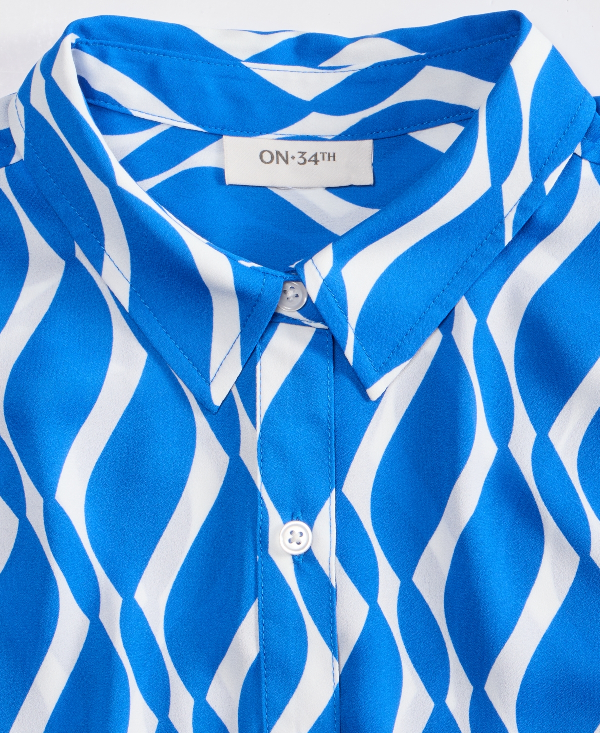 On 34th Women's Button-front Crepe Shirt, Created For Macy's