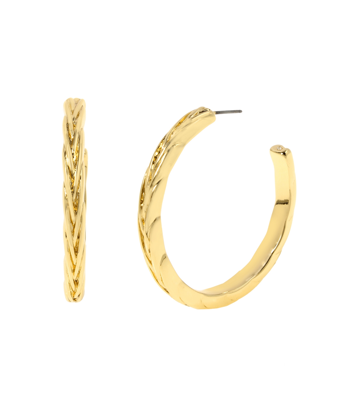 Steve Madden Woven Large Hoop Earrings In Gold