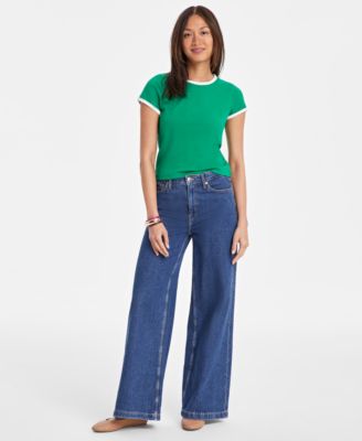 On 34th - Women's Tipped Crewneck Short-Sleeve T-Shirt