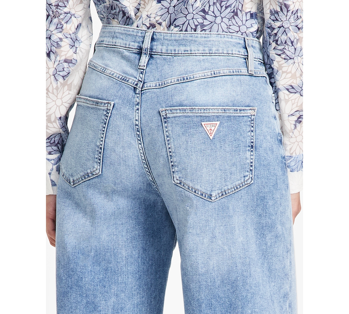 Shop Guess Women's Bellflower Cropped Wide-leg Jeans In Adventurist