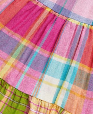 Baby Girls Cotton Madras Smocked Dress