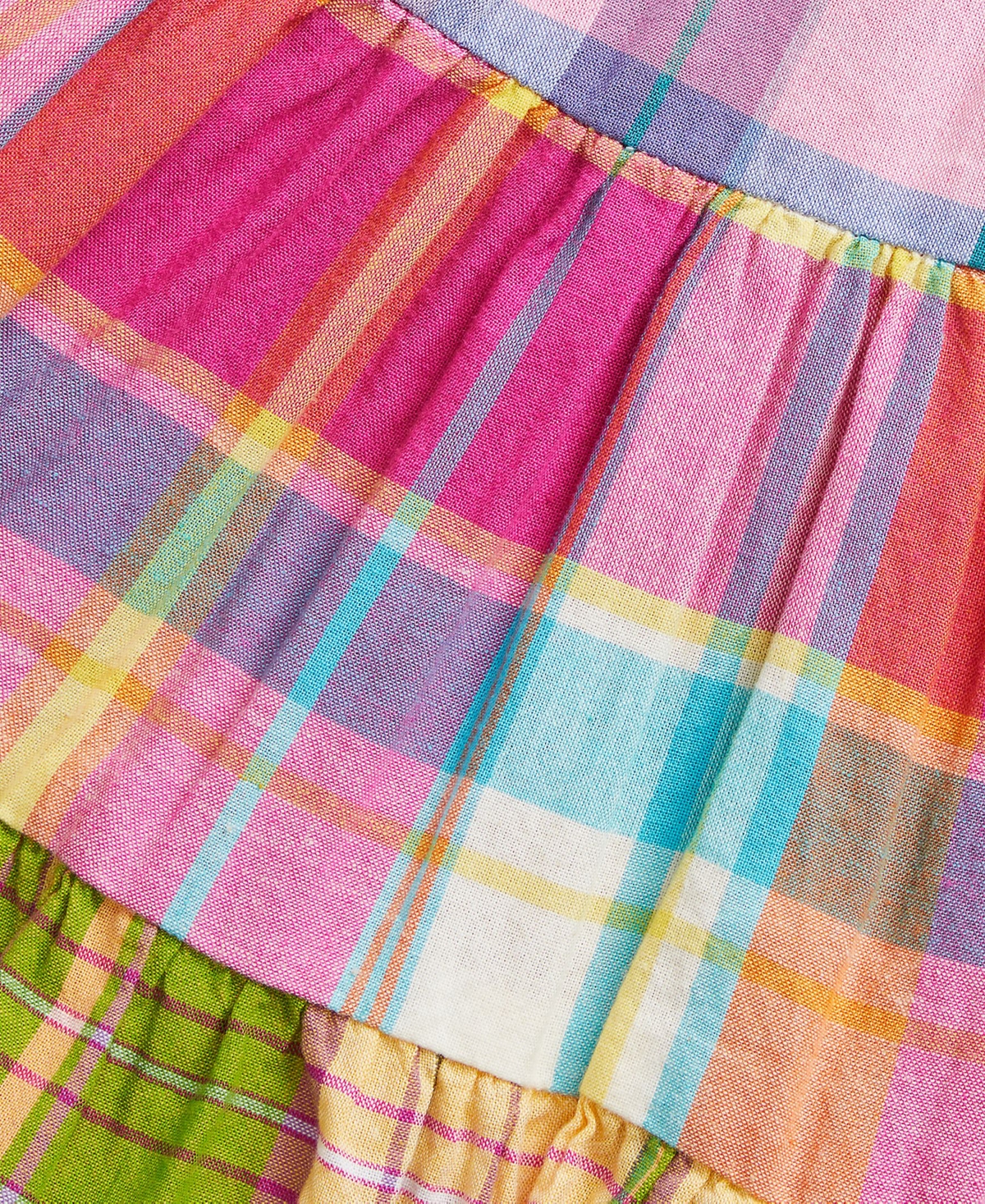 Polo Ralph Lauren Ralph Lauren Madras Plaid Tiered Cotton Sundress & Bloomers In Multi