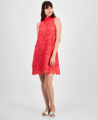 Anne Klein - Women's Lace Mini Sleeveless Shift Dress