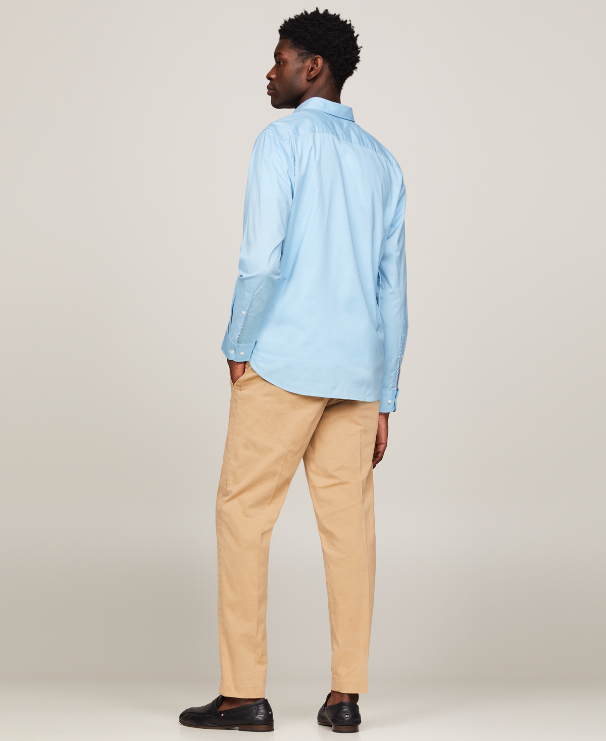 Tommy Hilfiger Men's Poplin Long Sleeve Button-down Shirt In Sweet Blue