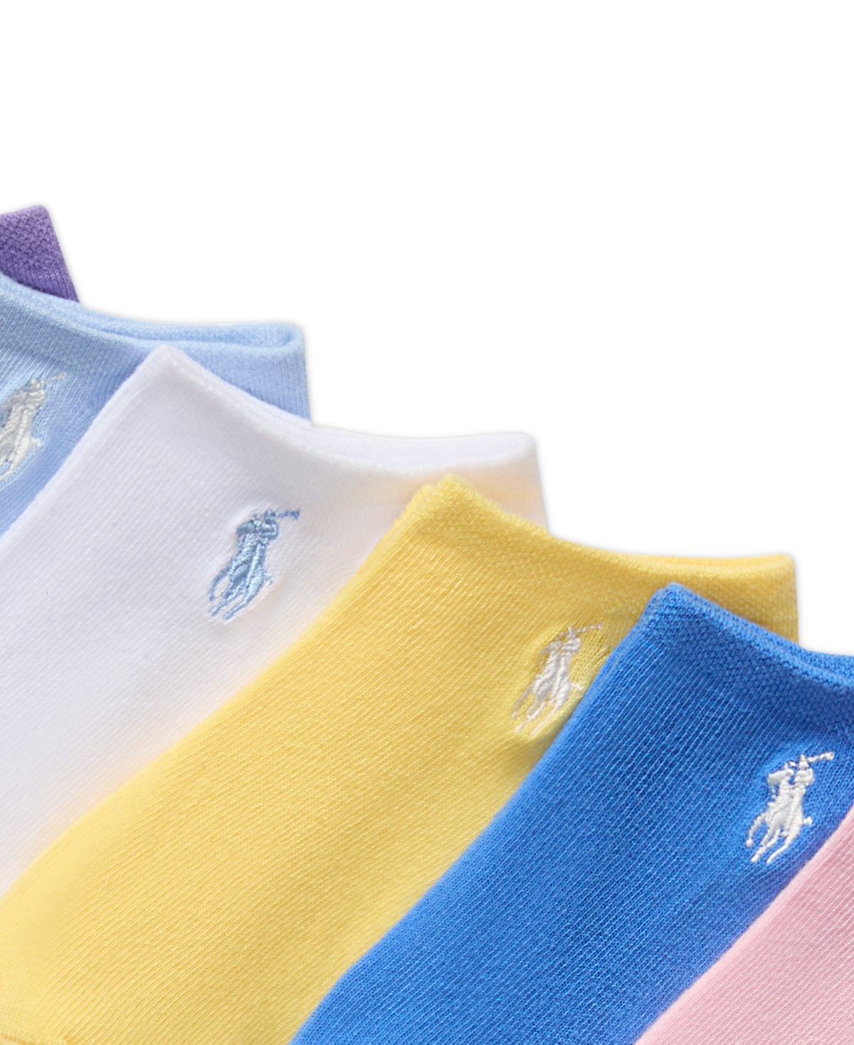 Polo Ralph Lauren Little & Big Girls Classic Solid Low-cut Socks, 6-pack In Open