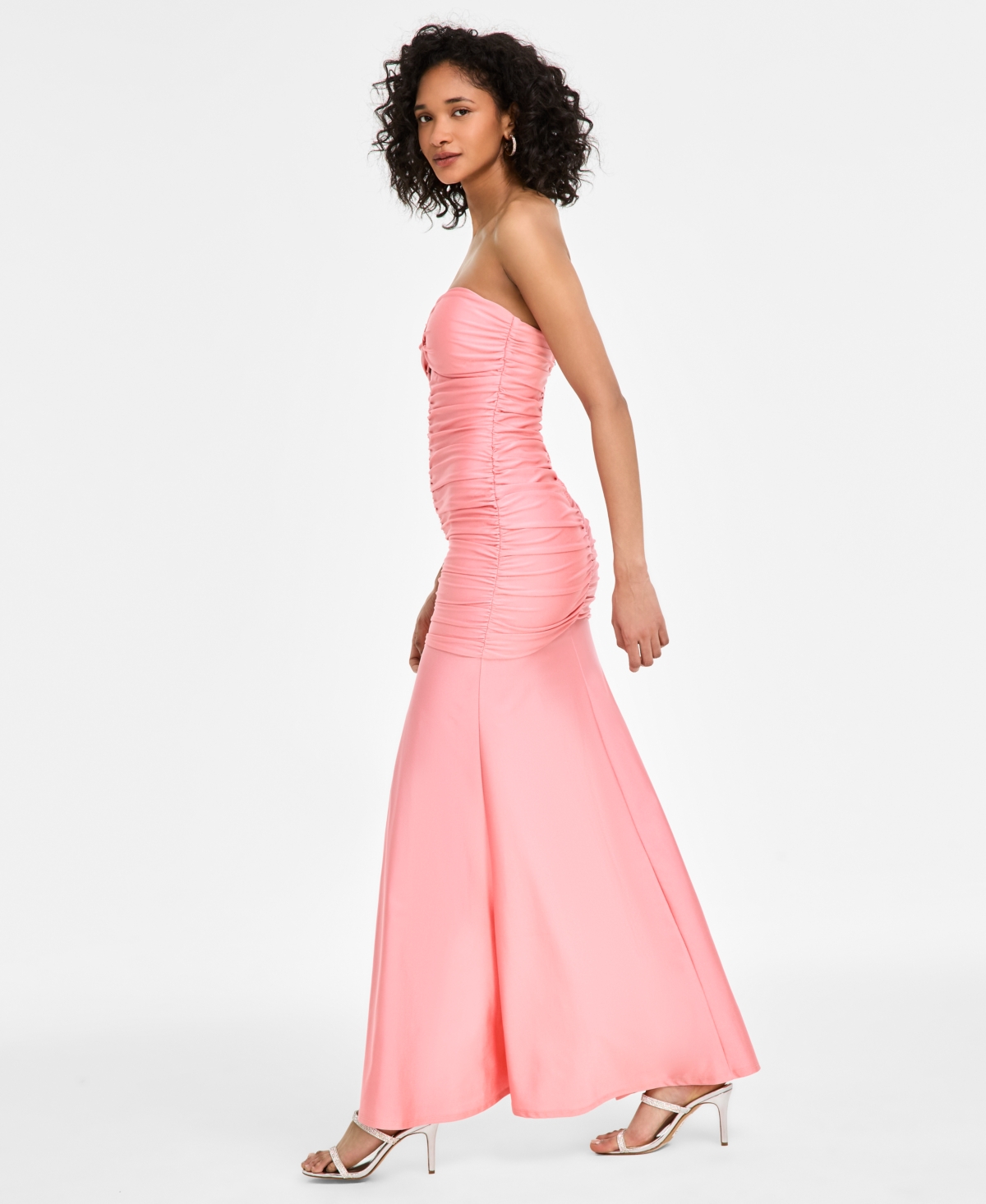 KATIA RAE JUNIORS' SWEETHEART STRAPLESS CUTOUT GOWN, CREATED FOR MACY'S 