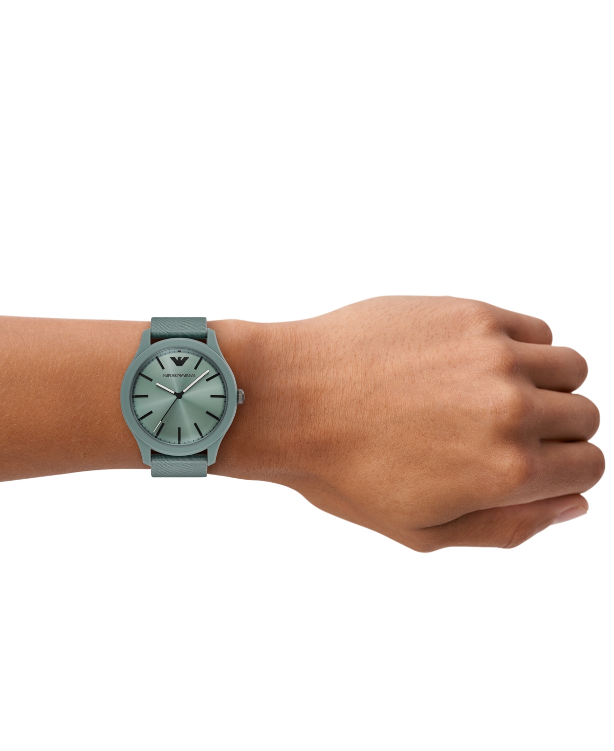 Emporio Armani Men's Green Tide Ocean Material Strap Watch 45mm In Green