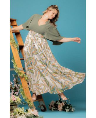 Plus Size Avisa Flowy A Line Evening Gown