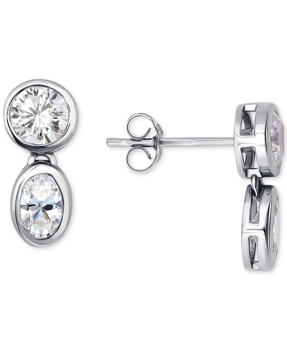 Giani Bernini Cubic Zirconia Octagon & Square Drop Earrings In 18k Gold-plated Sterling Silver, Created For Macy's In Silver