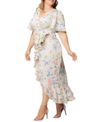 Plus Size Alexandra Ruffle Faux Wrap Gown