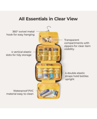 Walker Hanging Travel Toiletry Bag with Waterproof Compartment TANGERINE