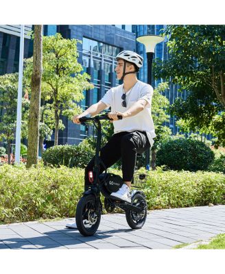 GoDash Electric Bike | Compact Folding Adult Mini E-Bike | Dual Disc Brakes | Dual Shock Suspension | Throttle and Pedal Assist | 400W Motor | 14” Tires | Up to 30 Mile Range