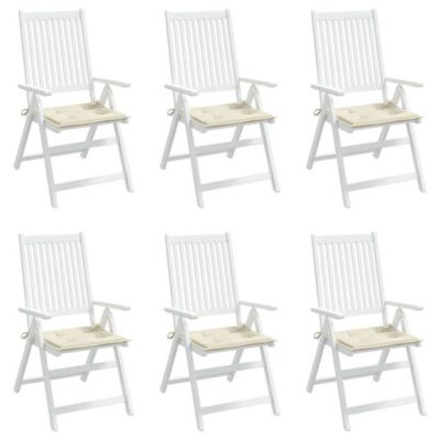 Garden Chair Cushions 6 pcs Cream 15.7"x15.7"x1.2" Oxford Fabric