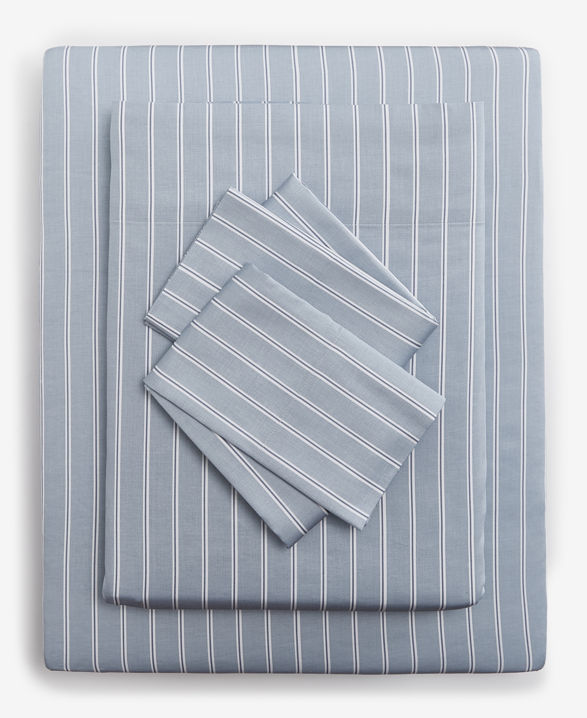 Arch Studio Printed Cotton Sateen 4-pc. Sheet Set, King, Exclusively At Macy's In Shirt Stripe