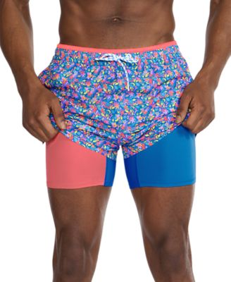 Men's Sea-Life Graphic Lined 5.5" Swim Trunks