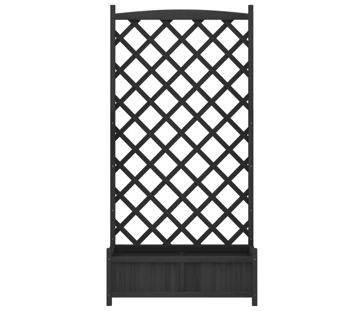Planter with Trellis Black Solid Wood Fir
